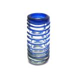  / 'caballitos' con espiral azul cobalto, 2 oz, Vidrio Reciclado, Libre de Plomo y Toxinas